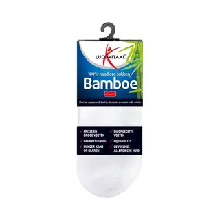 Lucovitaal Bamboe Enkelsokken Wit 39-42
