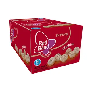 Red Band Stophoest Snoep Keelpastilles Met Zoethout En Mentholsmaak - Showdoos Met 36 Rollen à 40 G Keeltabletten