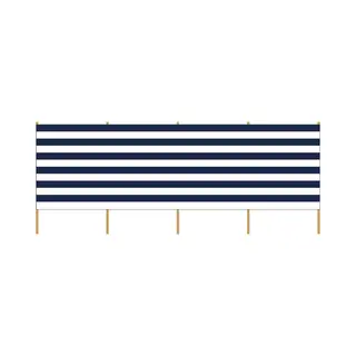 Gebro Windscherm - Wit/blauw Gestreept - 2, 75 Meter X 150 Cm - Beschutting/schermen - Strand/camping
