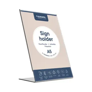 Europel 350002 Zeichenhalter und Informationsstand Schilderhalter A5 Acryl Transparent