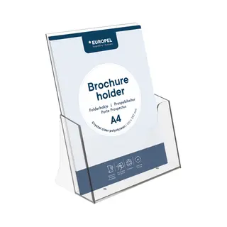 Europel 350072 Zeichenhalter und Informationsstand Schilderhalter A4 Polystyrene Transparent