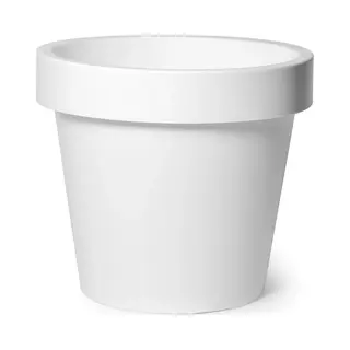Mega Collections Plantenpot/bloempot - Kunststof - Wit - Buiten - D35 X H31 Cm