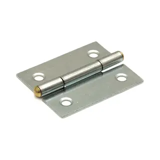 Fixmasters Smalscharnier - 25x22mm - Vaste Messing Pen - Staal - Verzinkt
