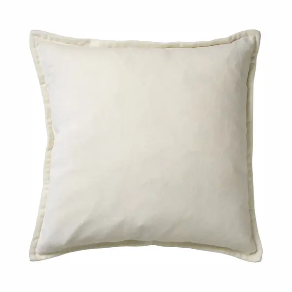Dutch Decor Caith - Sierkussen 50x50 Cm - 100% Katoen Velvet - Snow White - Wit - Inclusief Binnenkussen - Luxe Kussens Voor Woonkamer & Bank thumbnail