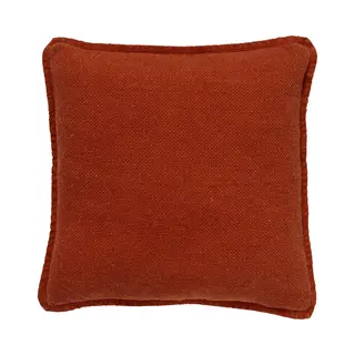 Dutch Decor Bowie - Kussenhoes 45x45 Cm - Gewassen Katoen - Potters Clay - Oranje - Met Rits - Zonder Binnenkussen