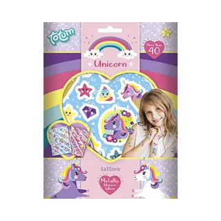 Totum Einhorn Metallische Tattoos Kinder Sticker