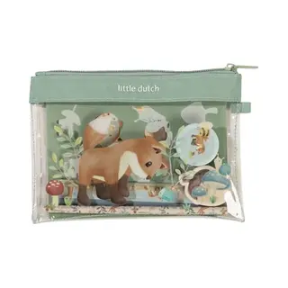 Little Dutch Schreibset (Etui, Notizbuch, Sticker, Lineal, Radiergummi, Bleistift, Anspitzer Und Schablone) Kinder Junge Fuchs Grün Blau - Forest