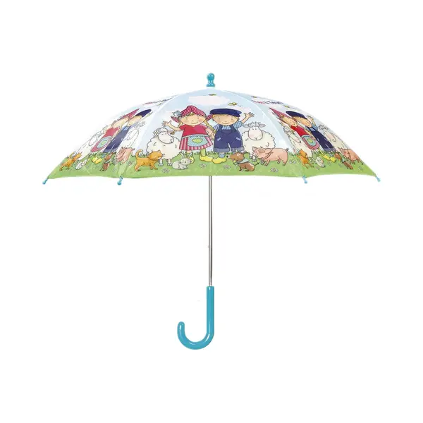 Fien En Teun Paraplu, Doorsnede 66 Cm Kinderparaplu - Boerderij Thema - Bambolino Toys thumbnail