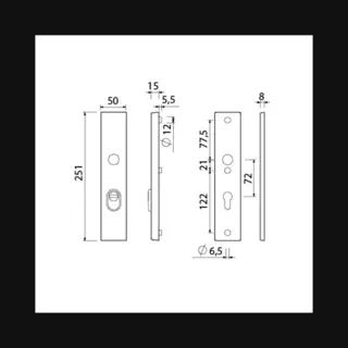 Ami Vh-langschild 251/50/15 Kt Zs Zwart Pc72 Dd 63/67mm SKG3