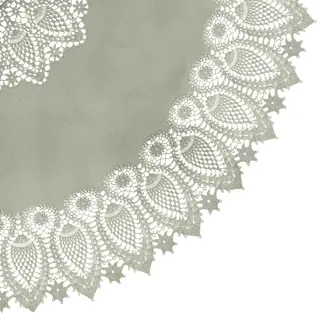 Unique Living Tafelkleed/tafellaken - Buiten/binnen - Groen - Dia 152 Cm - Rond - Kant Look - Weerbestendig