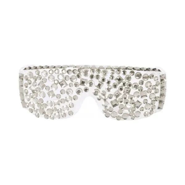 Partydeco Poland Folat Verkleed Bril - Zilveren Steentjes - Volwassenen - Feestbril - Zonnebril - Glitterbril - Glamour thumbnail