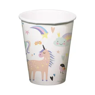 Folat 68343 Trinkbecher Unicorns & Rainbows 250ml - 6 Stück