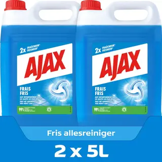 Ajax Allesreiniger Fris - 2 X 5L - Multi-oppervlakken Reiniger - Voordeelverpakking