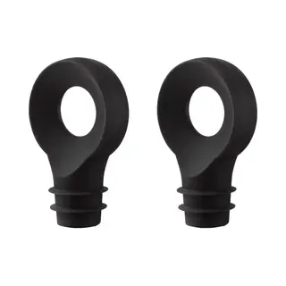 Vacu Vin Flaschenverschluss 2er Set Schwarz, 5 Cm