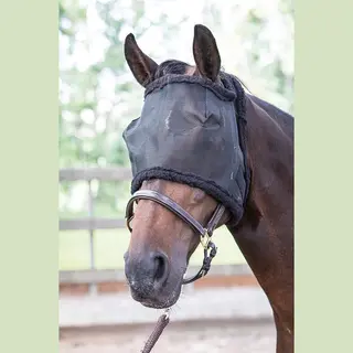 Harry's Horse Fliegenmaske Mit Ohrenaussparung Und Teddyfell Schwarz, Größe, M