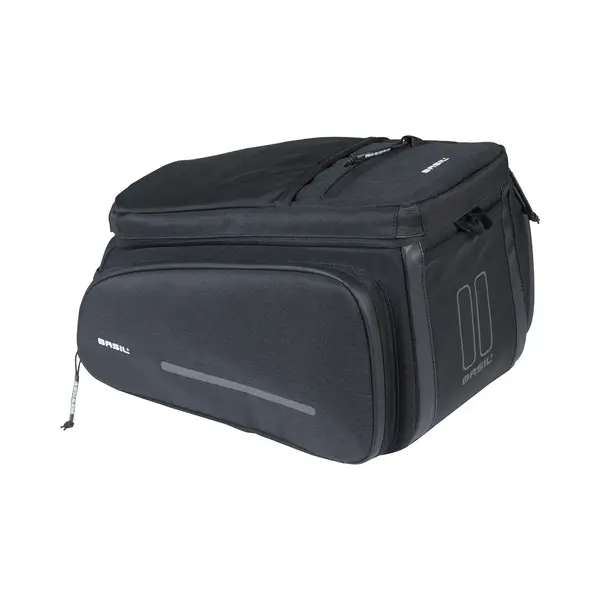 Basil Move Gepäckträgertasche - 10-26L, Schwarz, Wasserabweisend, Aus Recyceltem Polyester, Kompatibel Mit Mik & Racktime-Adapterplatten, Ideal Für thumbnail