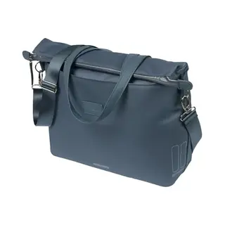 Basil Manhattan Fahrradhandtasche - 12L, Navy Blau, Wasserdicht, Hergestellt Aus Recyceltem Polyester (IPX3), Ideal Für Pendeln Und Alltag