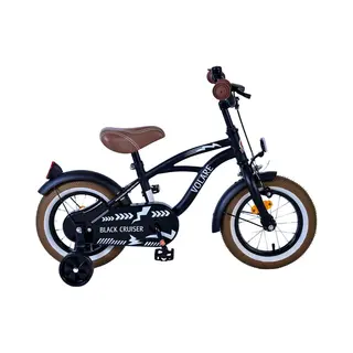 Volare Kinderfahrrad 12 Zoll Kinder Jungen Fahrrad Kinderfahrrad Rad Cruiser Schwarz 21201, 1 Gang, Stützräder