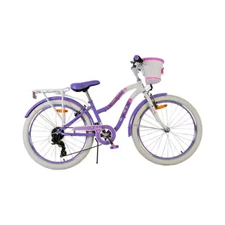 Volare Lovely Kinderfahrrad - Mädchen - 24 Zoll - Lila - 7 Gänge