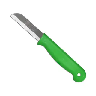 W-Selected Aardappelmesje Met Gat - Rvs - 6 Cm - Groen Heft - Vaatwasserbestendig