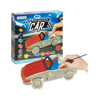 Grafix Auto Constructiespeelgoed - Houten Bouwpakket | Inclusief Verf | Knutselpakket Voor Kinderen | Houten Voertuigen Bouwen