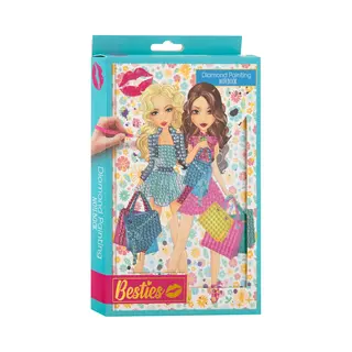Besties Notitieboekje Diamond Painting A5 - Blauw