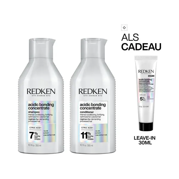 Redken Acidic Bonding Concentrate Duo + Cadeau - Shampoo 300ml & Conditioner 300ml + Leave-in 30ml Cadeau - Beschadigd Haar thumbnail