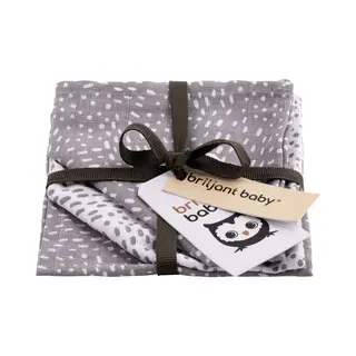 Monddoekjes Briljant Baby Hydrofiel Minimal Dots Grijs 3st