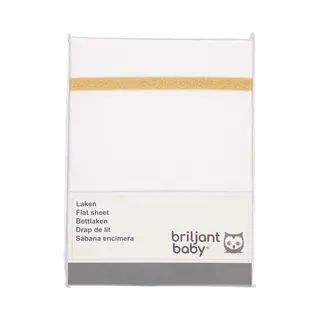 Briljant Baby Wieg Laken Minimal Met Bies - 75x100 - Geel