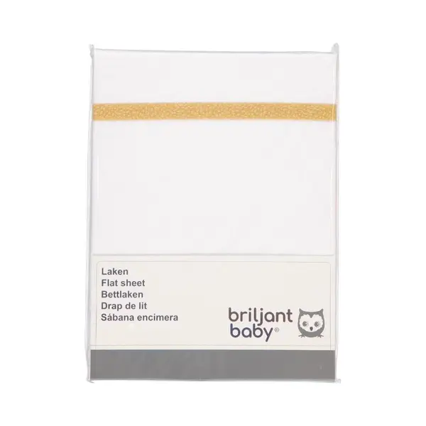 Briljant Baby Wieg Laken Minimal Met Bies - 75x100 - Geel thumbnail
