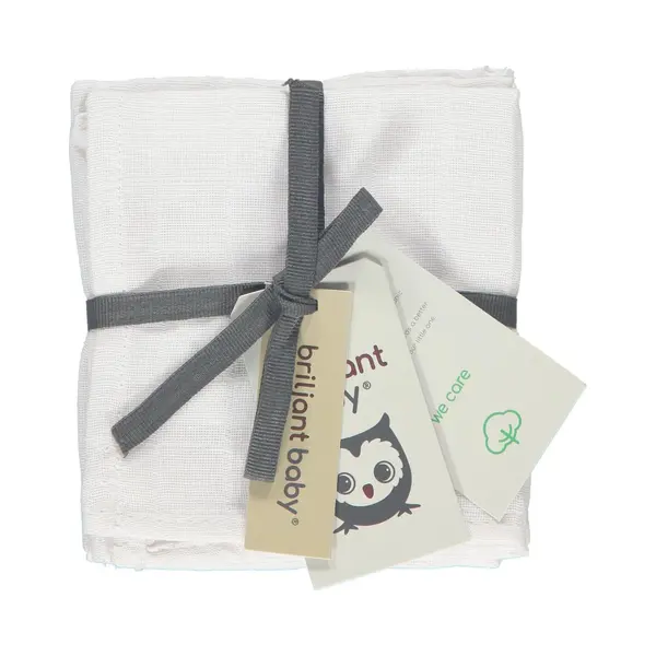 Briljant Baby Monddoekje Hydrofiel 30 X 30 - Organic - Wit - 4 Stuks thumbnail