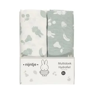 Nijntje - Hydrofiel Multidoek / Swaddle Fruit - Groen