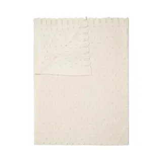 Essenza Plaid Knitted Ajour Antique White, 130x170 Cm Baumwolle Gots - Uni