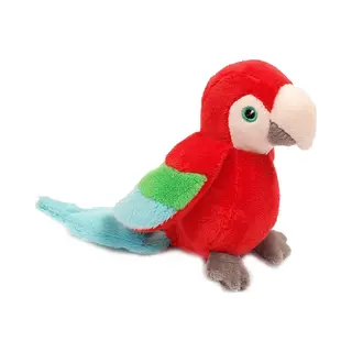 Pia Soft Toys Knuffeldier Papegaai - Zachte Pluche Stof - Premium Kwaliteit Knuffels - Rood - 12 Cm - Papegaaien