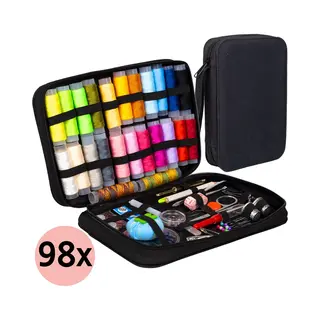 Crafts&Co® Nähset Komplett | 24 Farben Garn & Zubehör | Praktisches Etui Für Reparaturen Und Nähprojekte | Ideal Für Zuhause Und Unterwegs