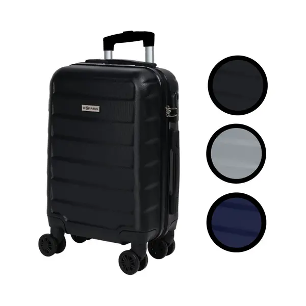 Leonardo the brand with the elephant High Quality travel Leonardo® Handgepäck Koffer | Reisekoffer | 52x34, 5x20 Cm | 30 Liter Trolley Mit Zahlenschloss | Leichtes Abs-Material | 18-Zoll Hartschalenkoffer thumbnail