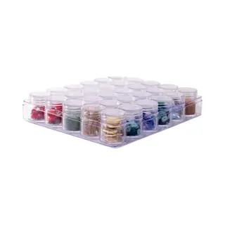 Vaessen Creative Opbergbox Met Deksel – 16 X 13, 5 X 3, 5 Cm – Incl. 30 Potjes