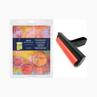 Gel Press Drukplaat - Gel Plate A4 Met Roller - 20, 95 X 29, 84 Cm