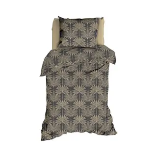 Satin D'Or Palmyra Dekbedovertrek - Eenpersoons - 140x200/220 Cm - Antra