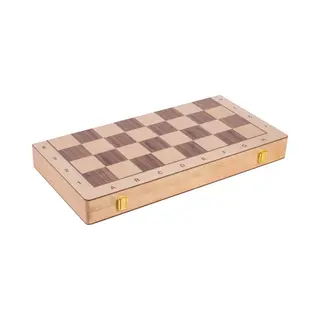 Engelhart - 151206 - Large Birch Wood Chess Set - Walnut And Maple Veneer - Foldable - Dimensions, 45 X 45 X 5.5 Cm - King, 90 Mm - Cases 50 Mm -
