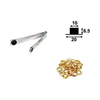 Zeilringtang Incl. 25 Ogen (10 Mm Binnendiameter) Gaatjestang