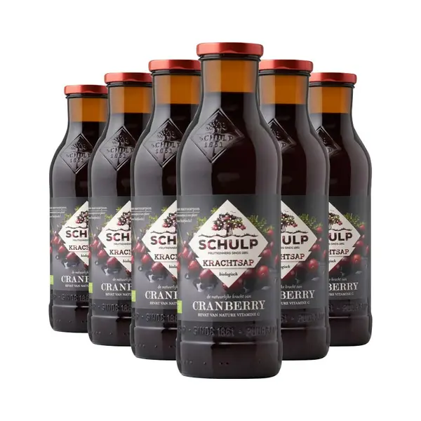 Schulp Cranberrysap Puur Krachtsap Biologisch 6 X 0, 75 Liter thumbnail