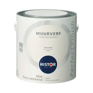 Histor Perfect Finish Muurverf Mat - 2, 5 Liter - Hoornwit