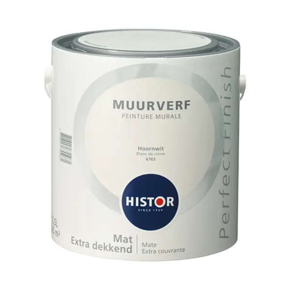 Histor Perfect Finish Muurverf Mat - 2, 5 Liter - Hoornwit thumbnail