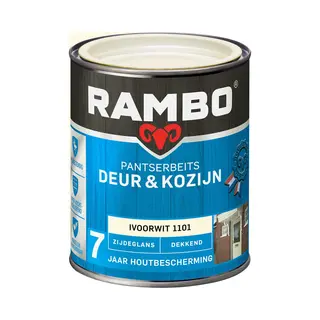 Rambo Pantserbeits Deur & Kozijn Zijdeglans Dekkend - Super Vochtregulerend - Ivoorwit - 0.75L