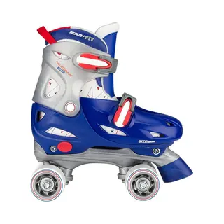 Nijdam Rolschaatsen Junior Verstelbaar Hardboot - Roller Rage - Blauw/Rood/Zilver - 27-30