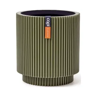 Capi Europe - Vaas Cilinder Groove Colours - 8x9 - Groen - Opening Ø7 - Bloempot Voor Binnen - 5 Jaar Garantie - BGVGN311