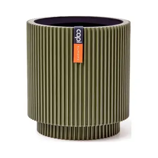 Capi Europe - Gefäß Zylinder Groove Colours - 11x12 - Grün - Blumentopf Für Drinnen - Capi Indoor - BGVGN312