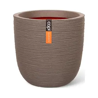 Capi Europe - Planter Ball Rib Nl - 35x34 - Warm Taupe - Opening Ø29 - Pot For Indoor And Outdoor Use - Shatterproof - 100% Recyclable - KWTR932