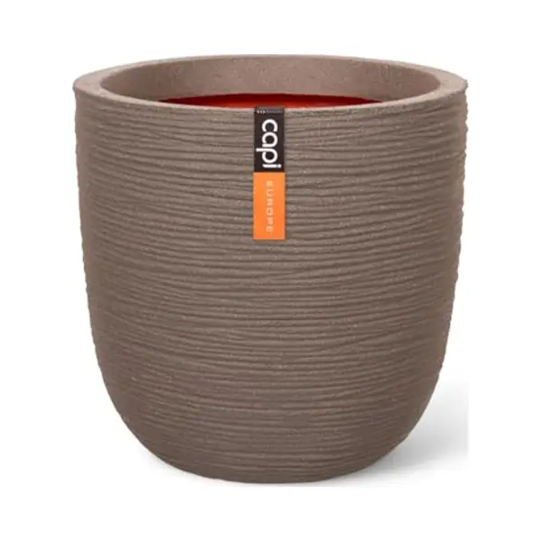 Capi Europe - Planter Ball Rib Nl - 35x34 - Warm Taupe - Opening Ø29 - Pot For Indoor And Outdoor Use - Shatterproof - 100% Recyclable - KWTR932 thumbnail